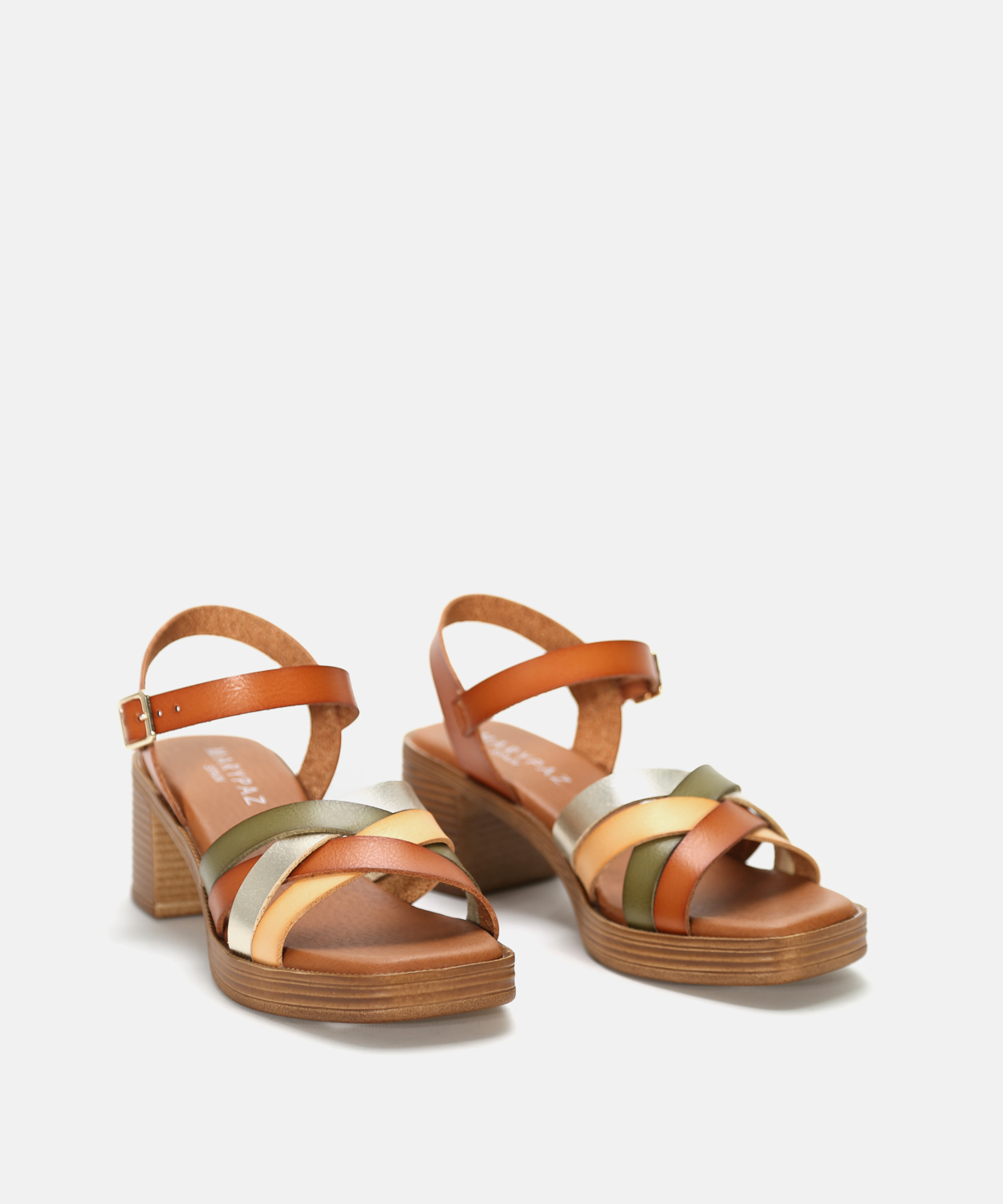 Sand&aacute;lia de plataforma tiras combinadas image number null